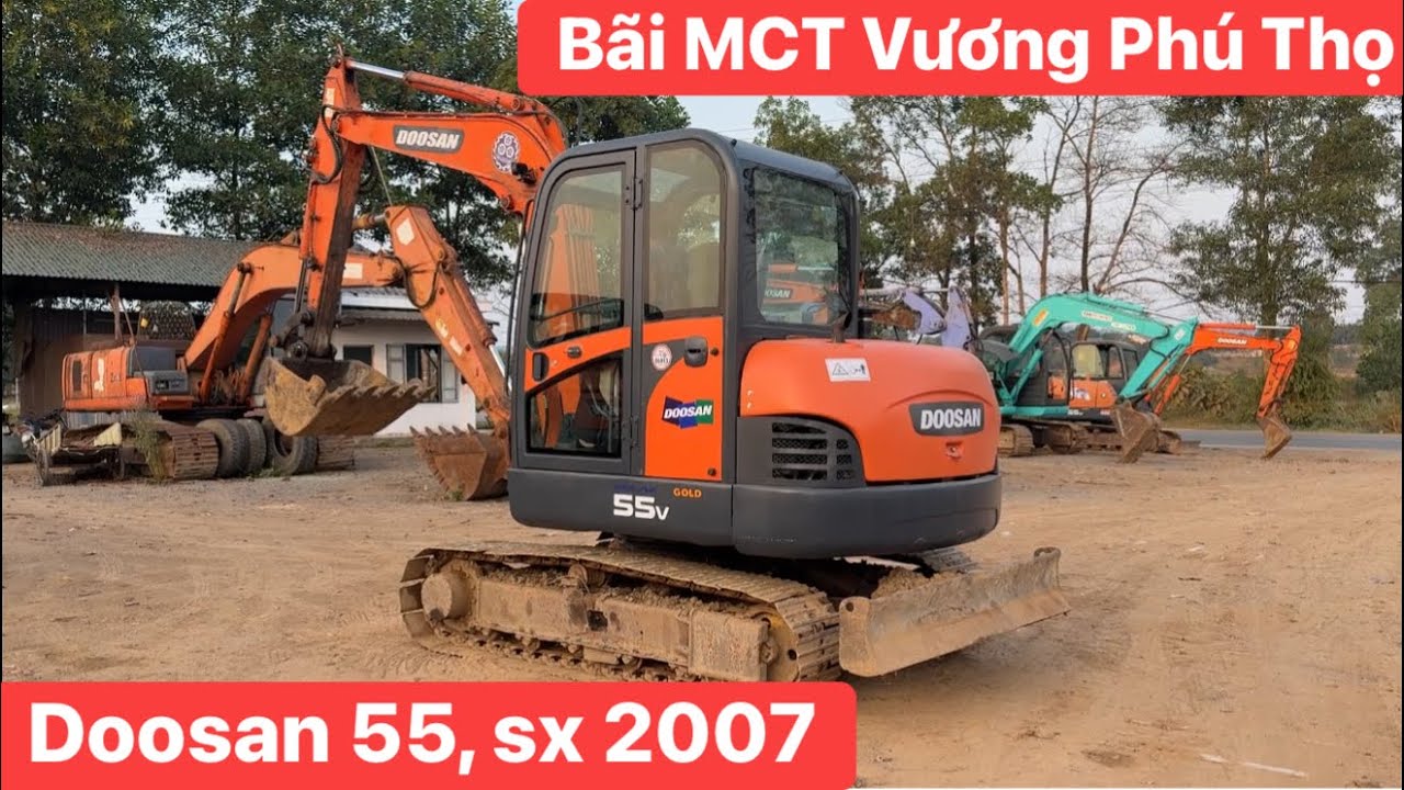 Bán doosan 55, sản xuất 2007, máy chất, động cơ khô ráo, thuỷ lực khoẻ, cầu xích đẹp: 0984230194
