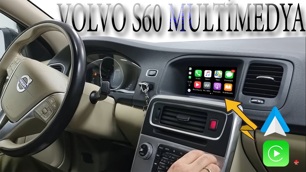 Volvo S60 | Orijinal Ekrana Carplay & AndroidAuto Uygulaması! 22-748-15