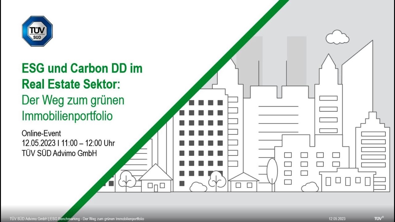 ESG und Carbon DD im Real Estate Sektor - Der Weg zum grünen Immobilienportfolio - Webinar