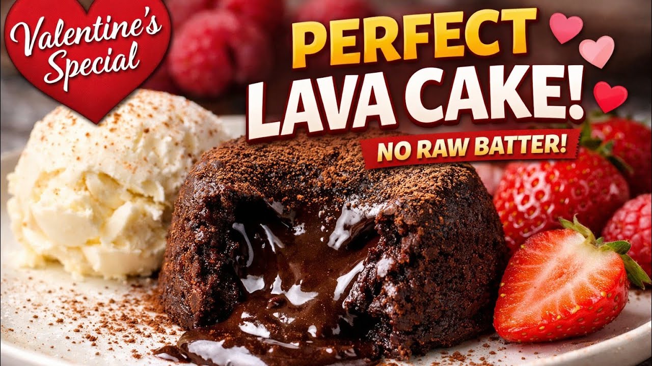 No Fail Chocolate Lava Cake Recipe | Ganache-Filled Molten Chocolate Cake | Valentine’s Special