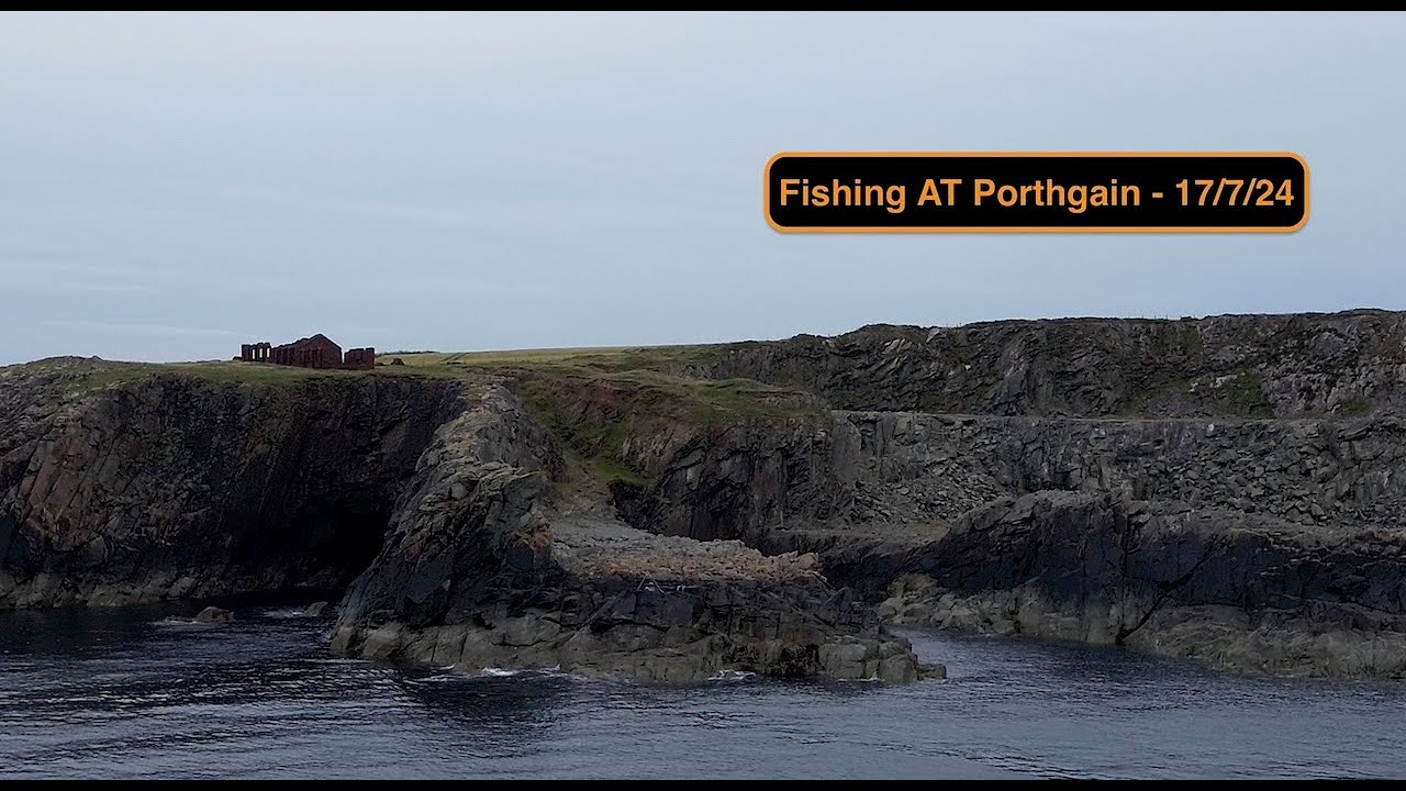 Fishing AT Porthgain on the North Pembrokeshire coast. A short evening session off the rocks