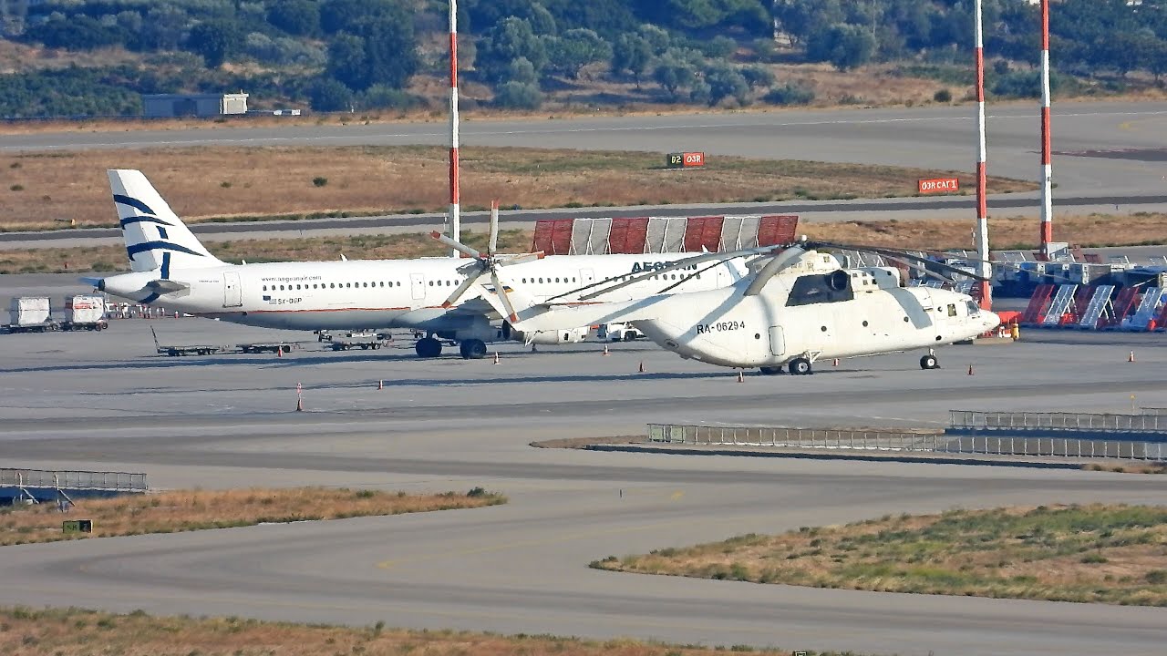 The biggest helicopter in the world at Athens airport