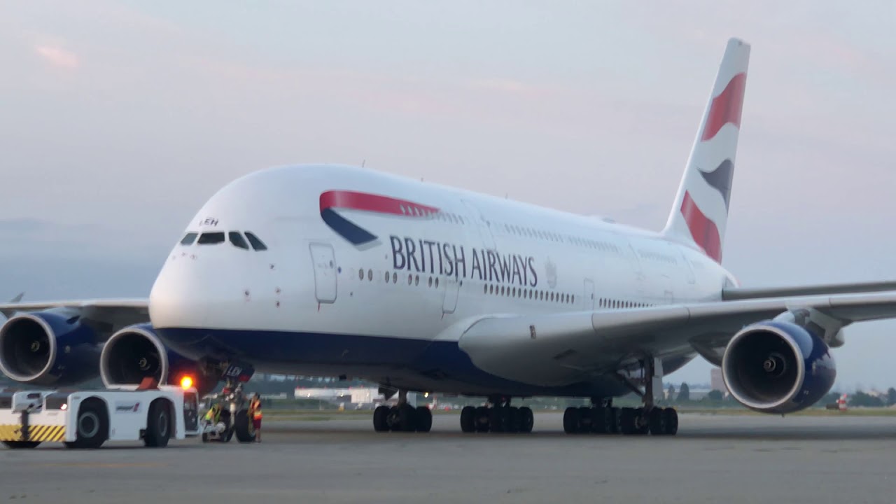 British Airways A380 Pushback and Start