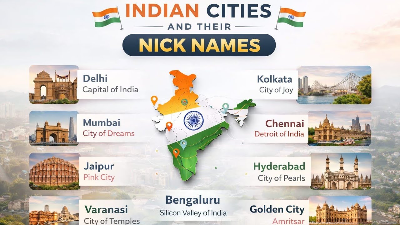  Indian Cities and Their Nicknames | Important for Exams 🇮🇳