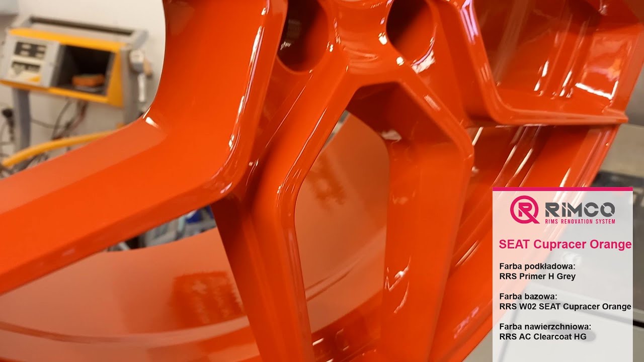 Renowacja felgi systemem RimCo. Kolor SEAT Cupracer Orange