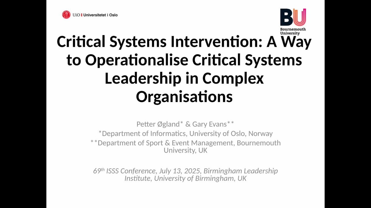 Critical Systems Intervention: A Way to Deploy Critical Systems Leadership in Complex Organisations