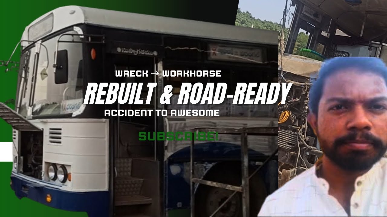 Accident Vehicle Repair TGSRTC Express #bus#viral#shortvideo#accidentnews#expressbus 