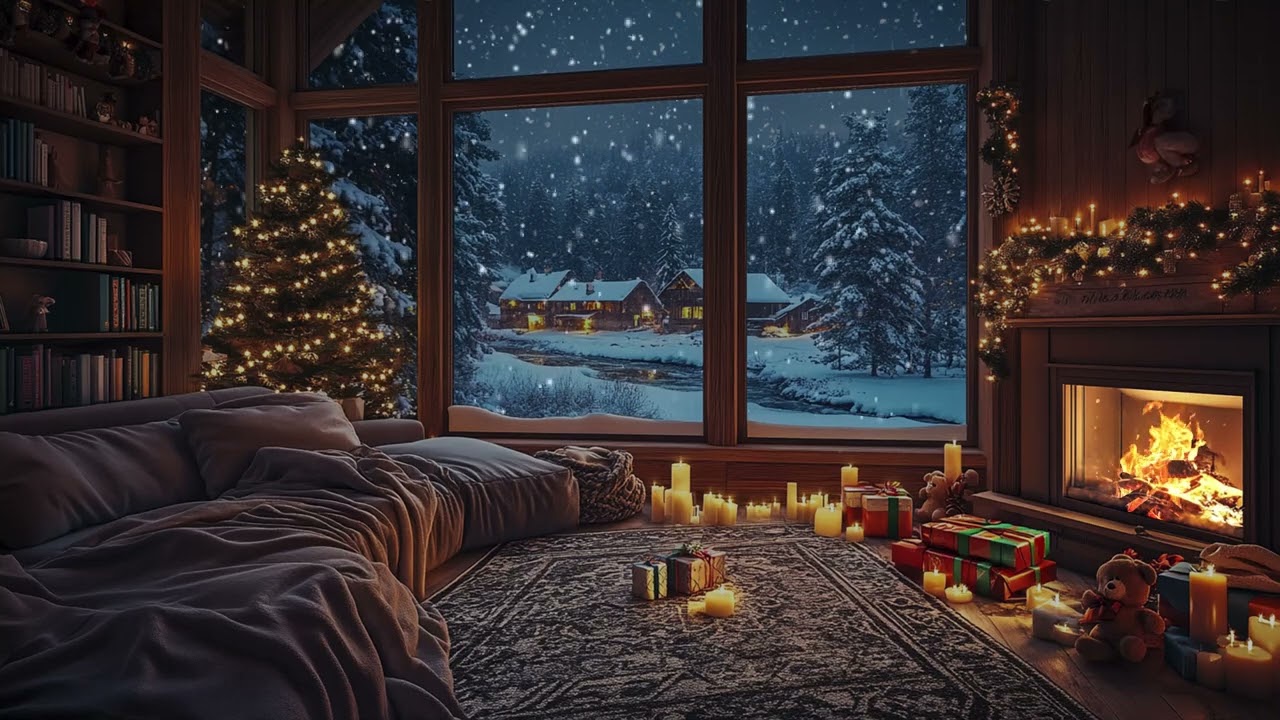 Calm Feels Out of Reach | Snow Floating Past the Window with Gentle Piano