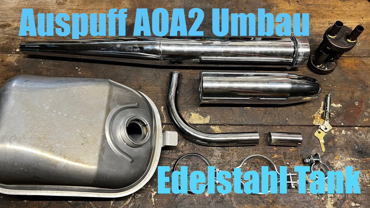 Simson Schwalbe KR51/1 AOA2 Umbau Auspuff & Edelstahl Tank unboxing, Verarbeitung & Einbau 