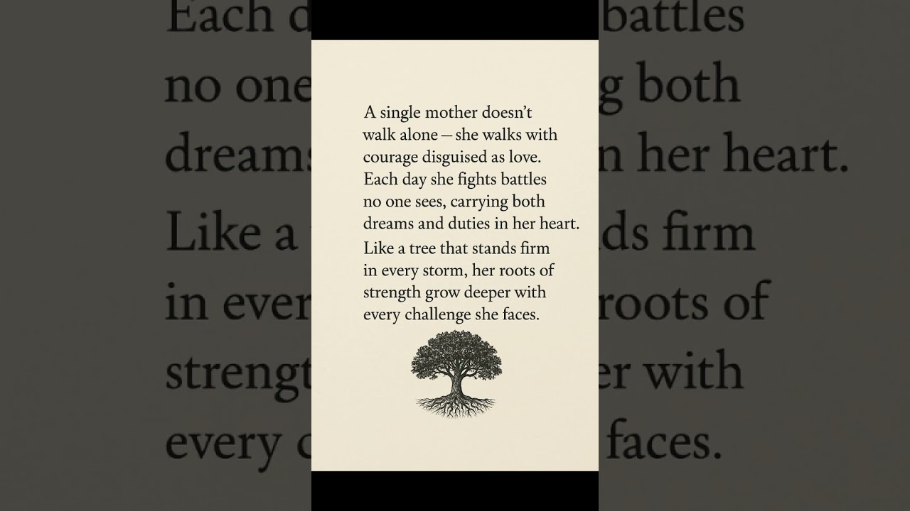Single Mother Walks with Courage | Motivational Quote for Personal Growth