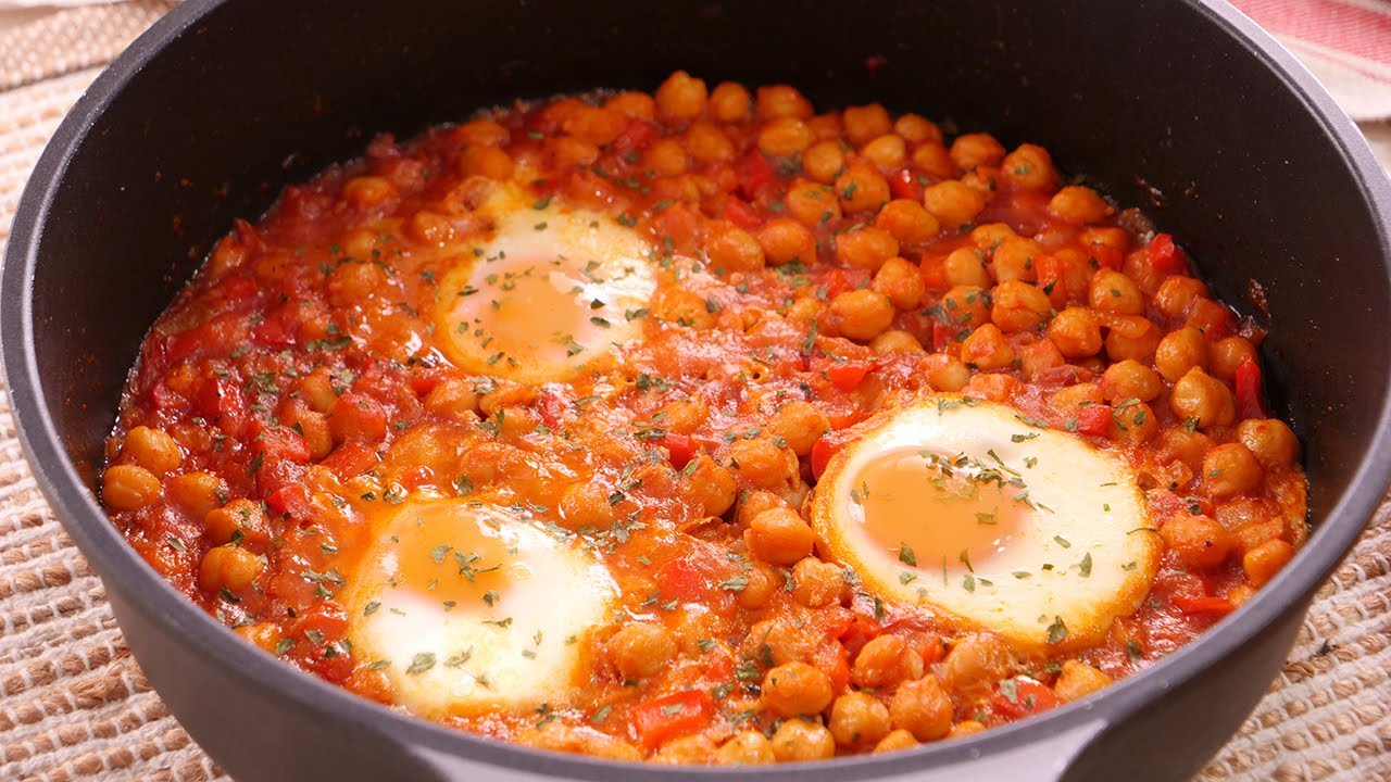 Garbanzos con Huevo - Receta Fácil y Deliciosa