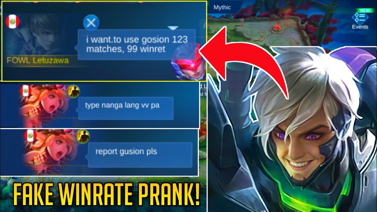 GUSION FAKE WINRATE PRANK 😂🤣 MY TEAMMATES TRASHTALK ME | BEST GUSION GAMEPLAY IN 2022 - MLBB
