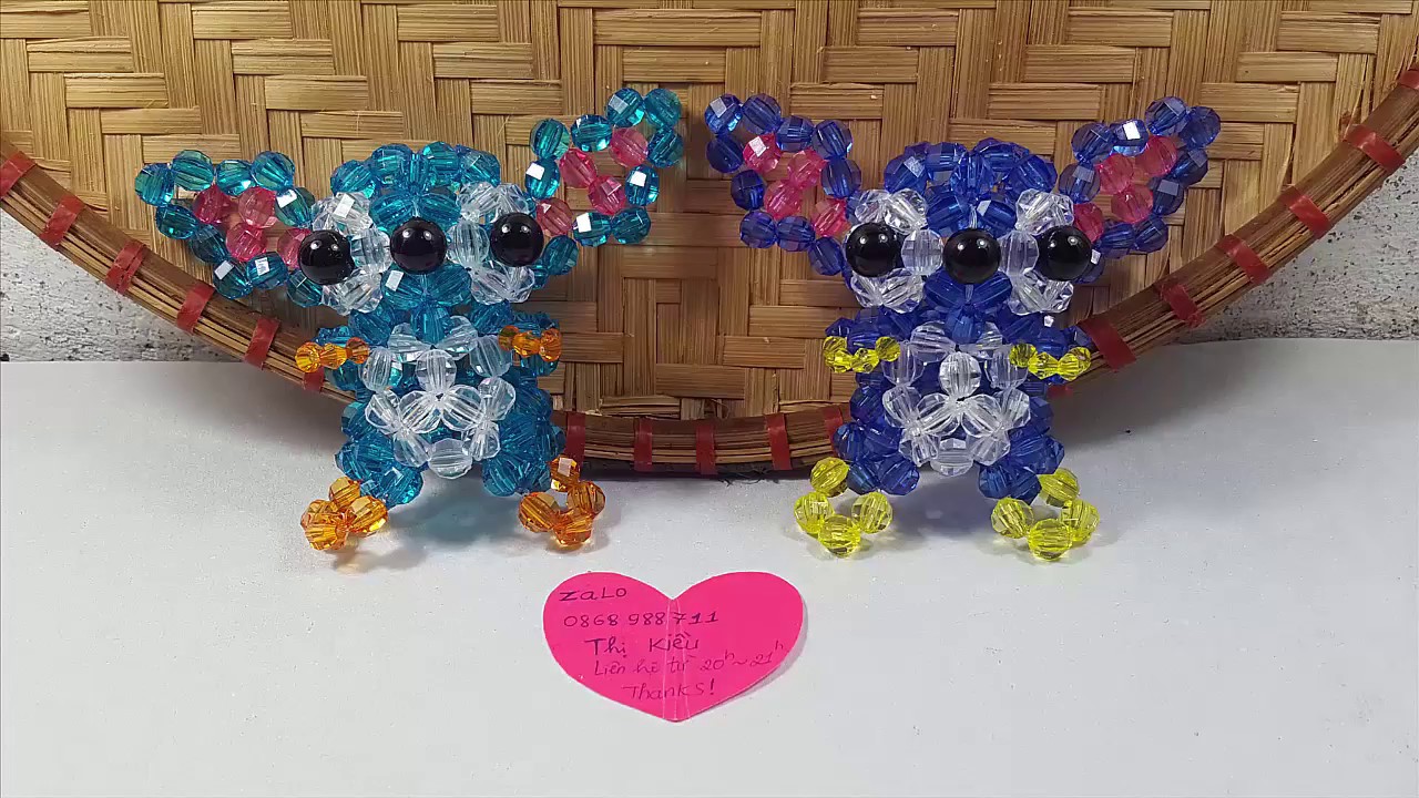DIY bead- How to make a Bead Stitch:cartoon character Stitch (2/3)