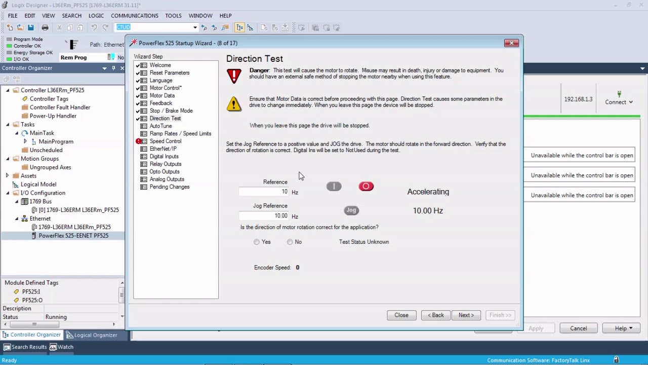 Using Logix to Program a Powerflex 525