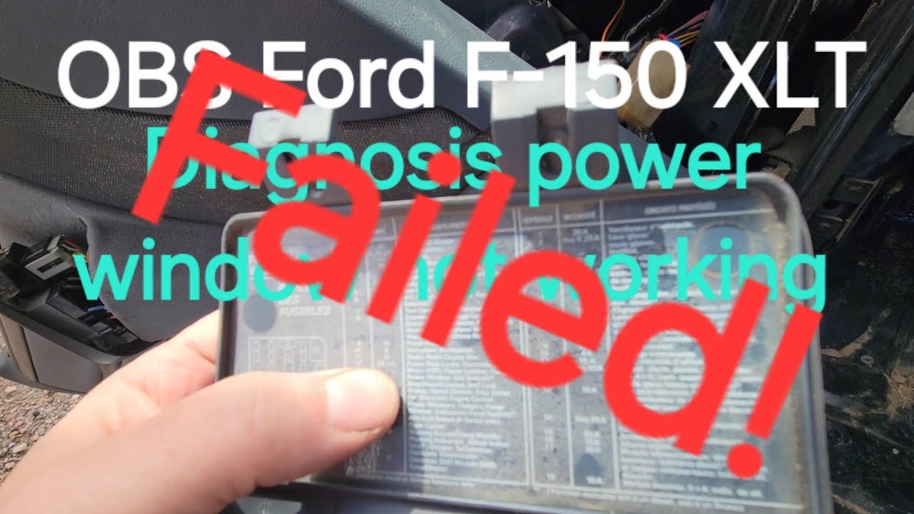 Trying to diagnose passenger window not working. OBS Ford F-150 XLT 4x4 1993