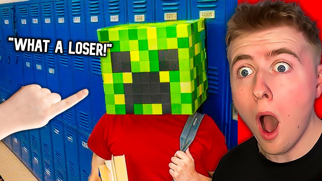 Teen Wears MINECRAFT MASK To School!