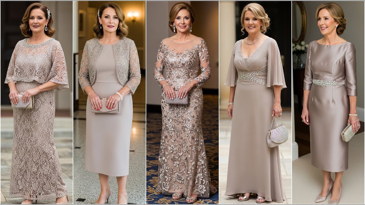 Taupe Mother of the Bride Dresses | Adorable Neutral Bride's Mom Wedding Outfits for 2025