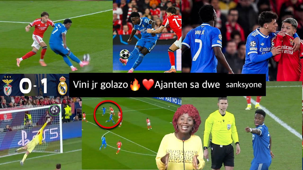 Real Madrid 1-0 Benfica/ Vini jr retounen pi rèd, yon gwo gòl ankò, Gwo sanksyon pou Anjanten sa