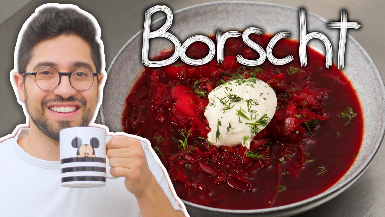 BORSCHT im weißen T-Shirt gekocht & getrunken (vegetarisch)