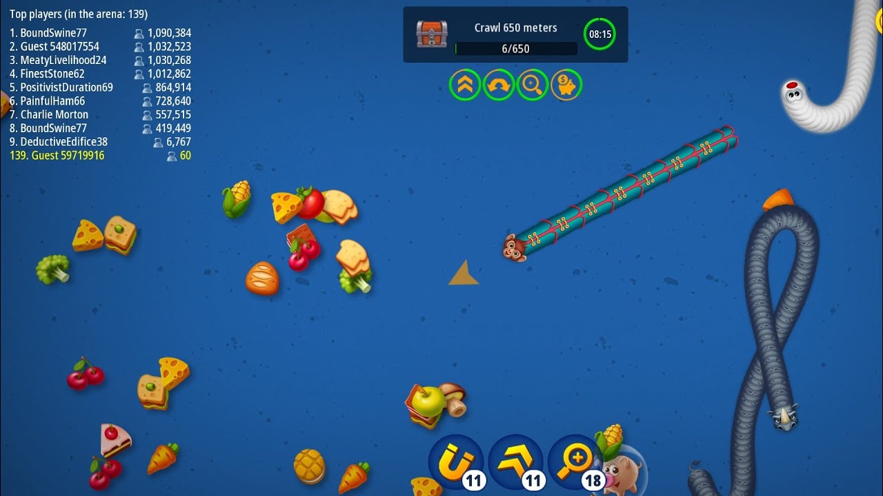 worms Zone LIVE Gameplay 🔴