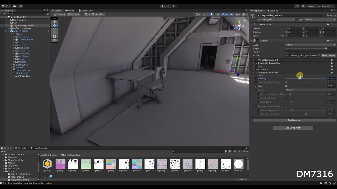 Ambient occlusion (AO) in Unity HDRP (v. 2022)