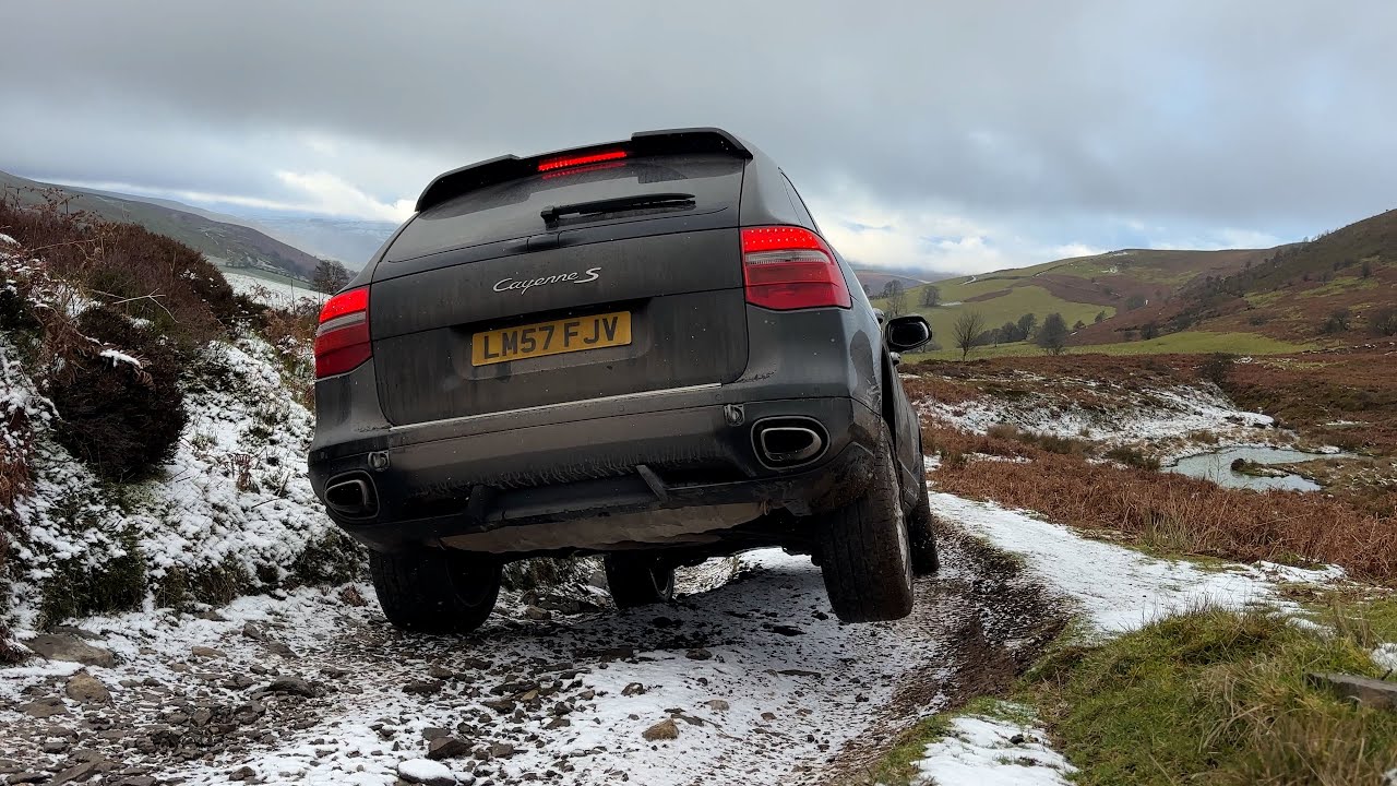 Taking an Old Porsche Cayenne Off-Road in Wales