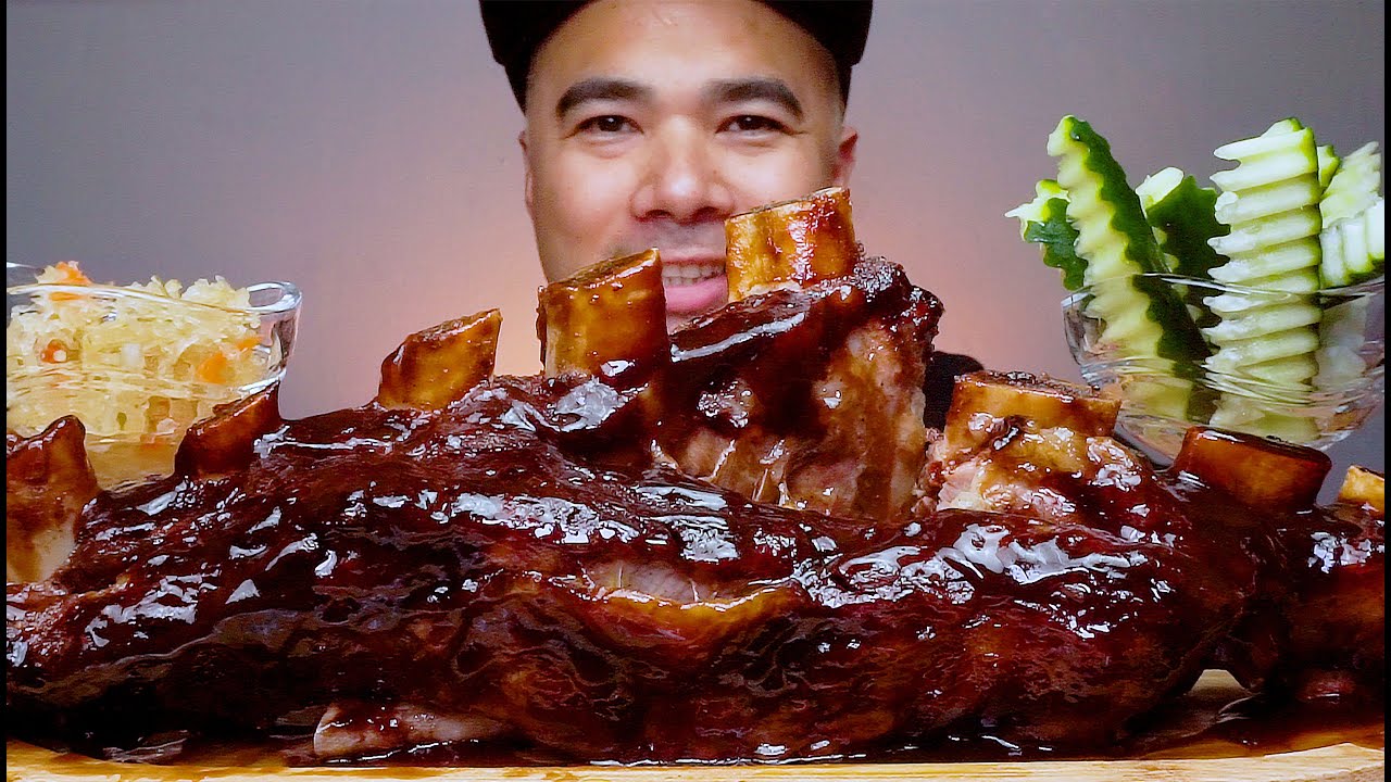 SMOKED BEEF RIBS VERY TENDER | BBQ BEEF SHORT RIBS | ENGLISH SUBTITLE | MUKBANG ASMR | ALFIE EATS