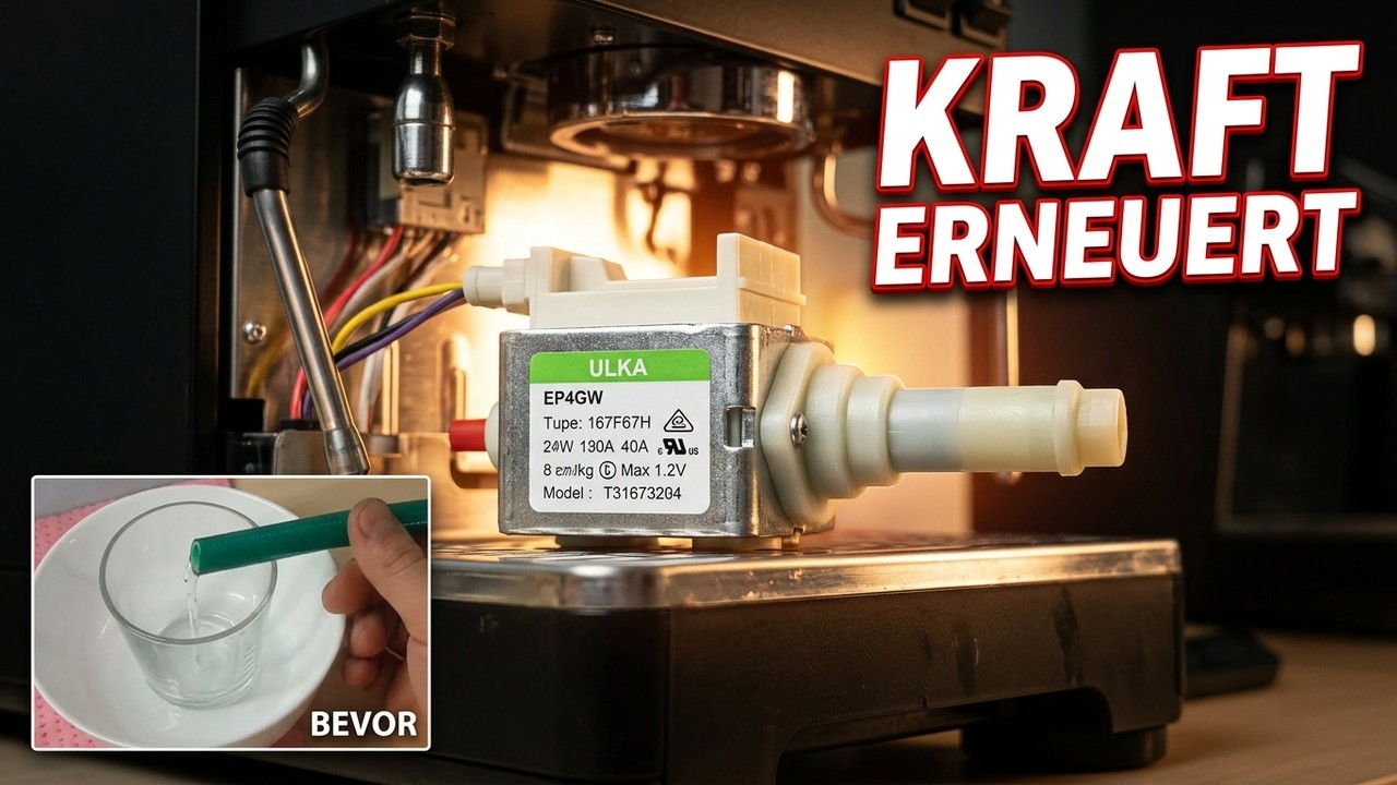 Ulka Wasserpumpe set für Kaffeemaschine erneuern. Leistung verbessern