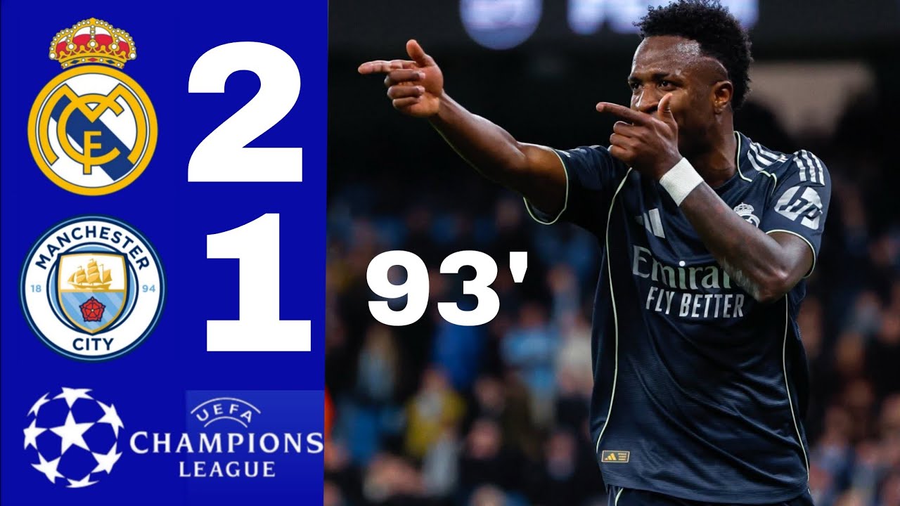 Real Madrid vs Manchester City 2-1 AGG 5-1 Highlights & Goals • vinicius jr  Goals⚽
