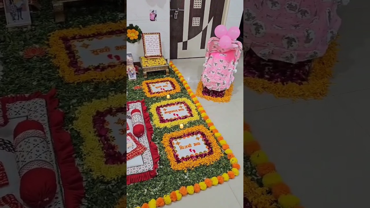chhathi decoration || baby girl|| 6th day decoration🎀