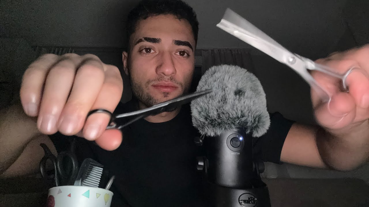 ASMR Close-Up Scissor Sounds ✂️ (Dark Background) No Talking