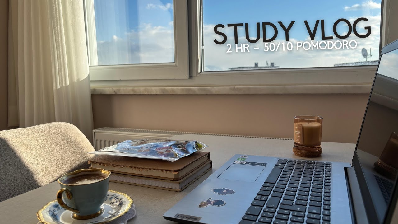 2 HOUR STUDY WITH ME | POMODORO 50/10 | FIRE CRACKLING SOUNDS #kpss #study