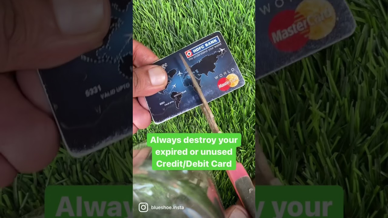 Always destroy your expired or unused Credit/Debit Cards. #creditcardfraud #creditcards #concepts