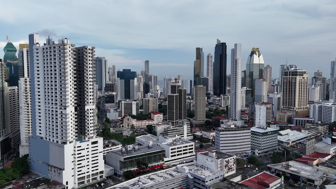 Aerial Exploration of Panama Metropolis: Daytime Drone Flight Over Via Argentina