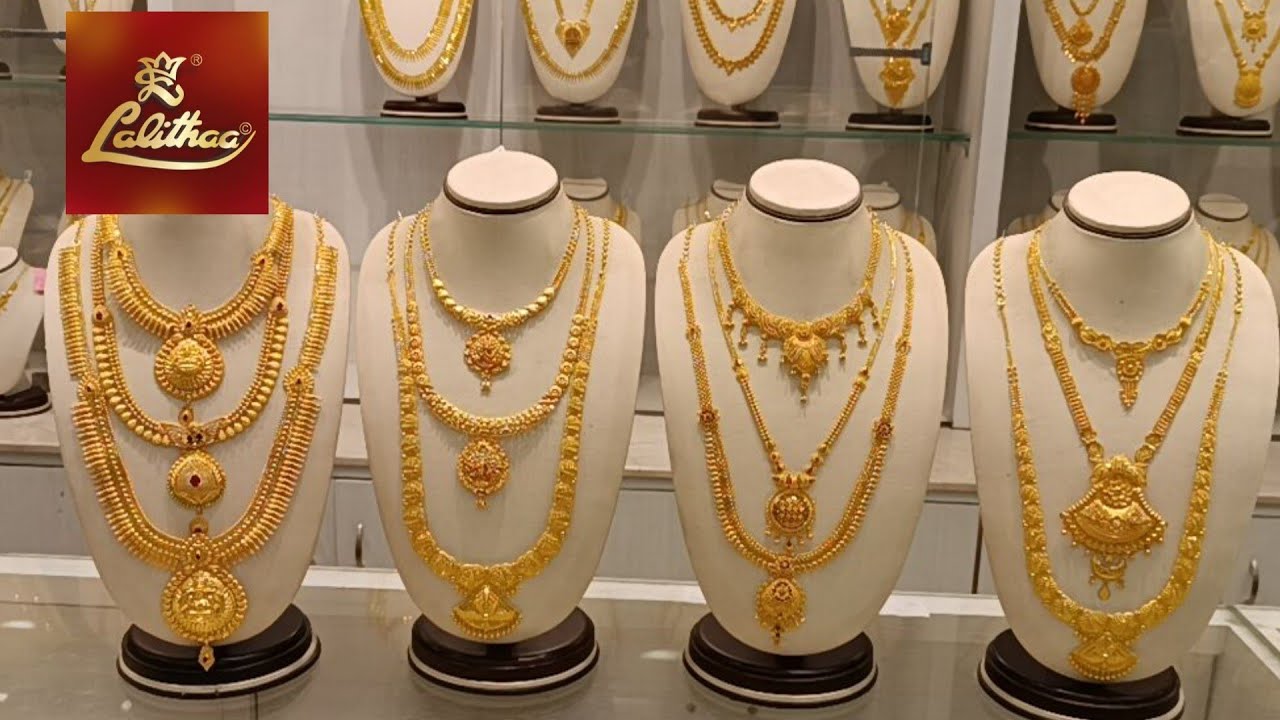 Lalithaa Jewellery Gold Necklace & Haram Collections | Light Weight Jewellery | Fancy Necklace&Haram