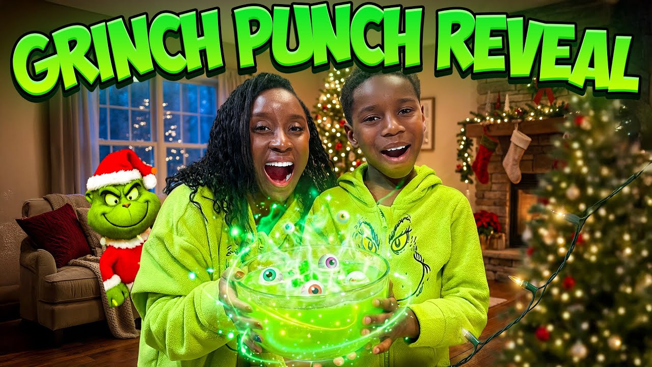 MAKING GRINCH PUNCH IN OUR PJS