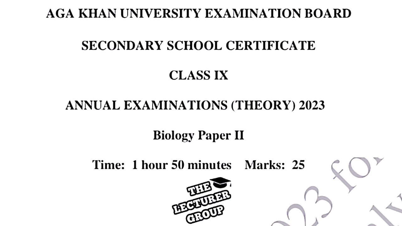 AKU-EB 9th Class Biology 2023 Paper II | ERQ & CRQ Solved Solutions