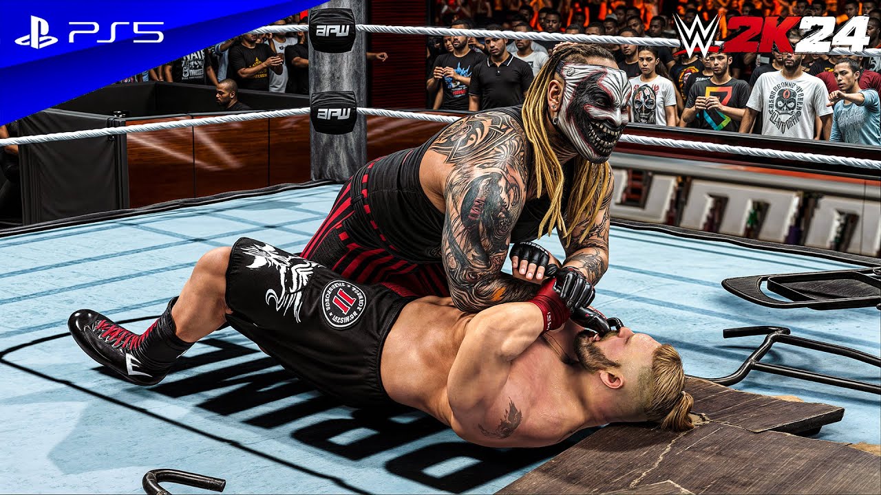 WWE 2K24 — Брей Уайатт «Изверг» против Брока Леснара | Матч без правил | PS5™ [4K60]