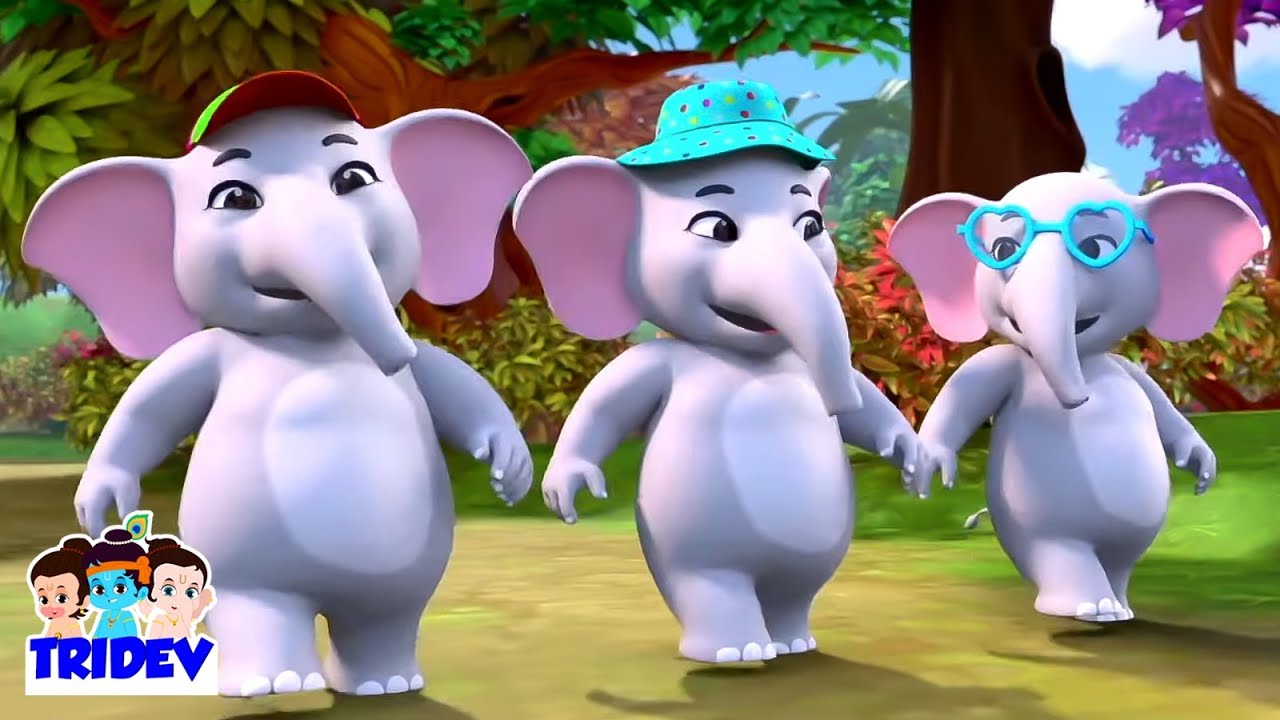 Ek Mota Hathi Song, एक मोटा हाथी, Tridev Hindi Rhymes and Kids Cartoon Video