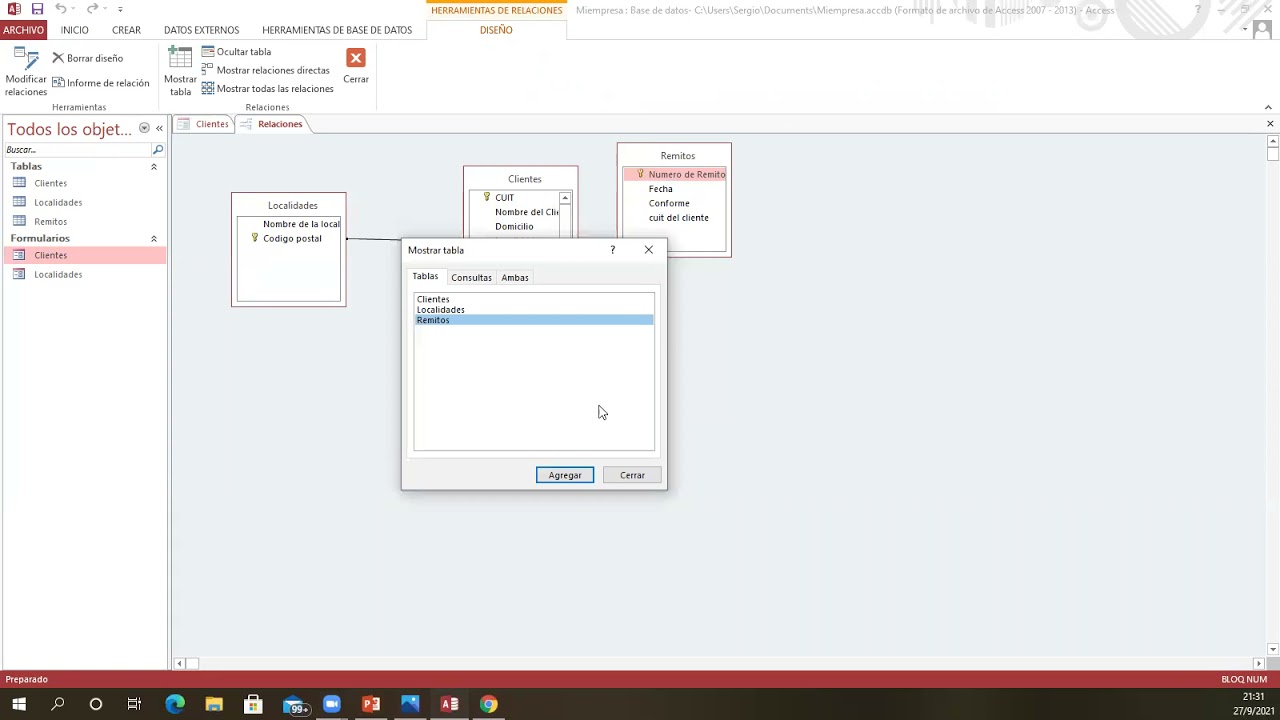Access 3 - Vincular dos tablas manualmente