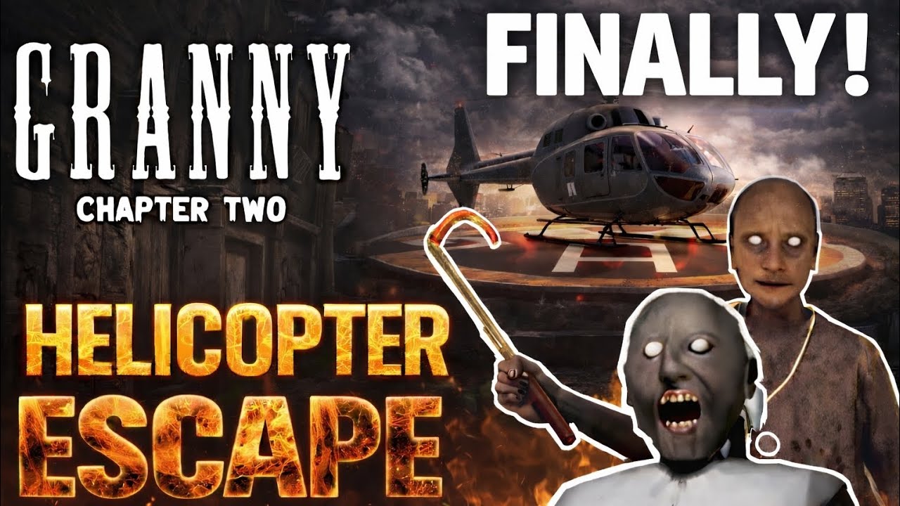 Helicopter escape in Granny chapter 2 on easy mode 😅 #granny #gaming 