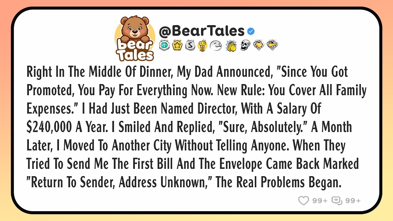 Right in the middle of dinner, my dad announced, 