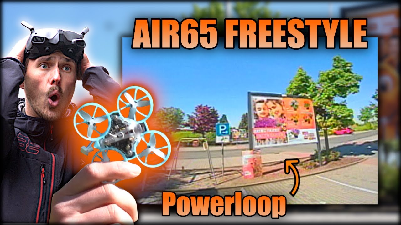 Kann diese KLEINE DROHNE Freestyle fliegen? - AIR65 FREESTYLE Test (auf Baumarktparkplatz) 👷‍♂️🚧