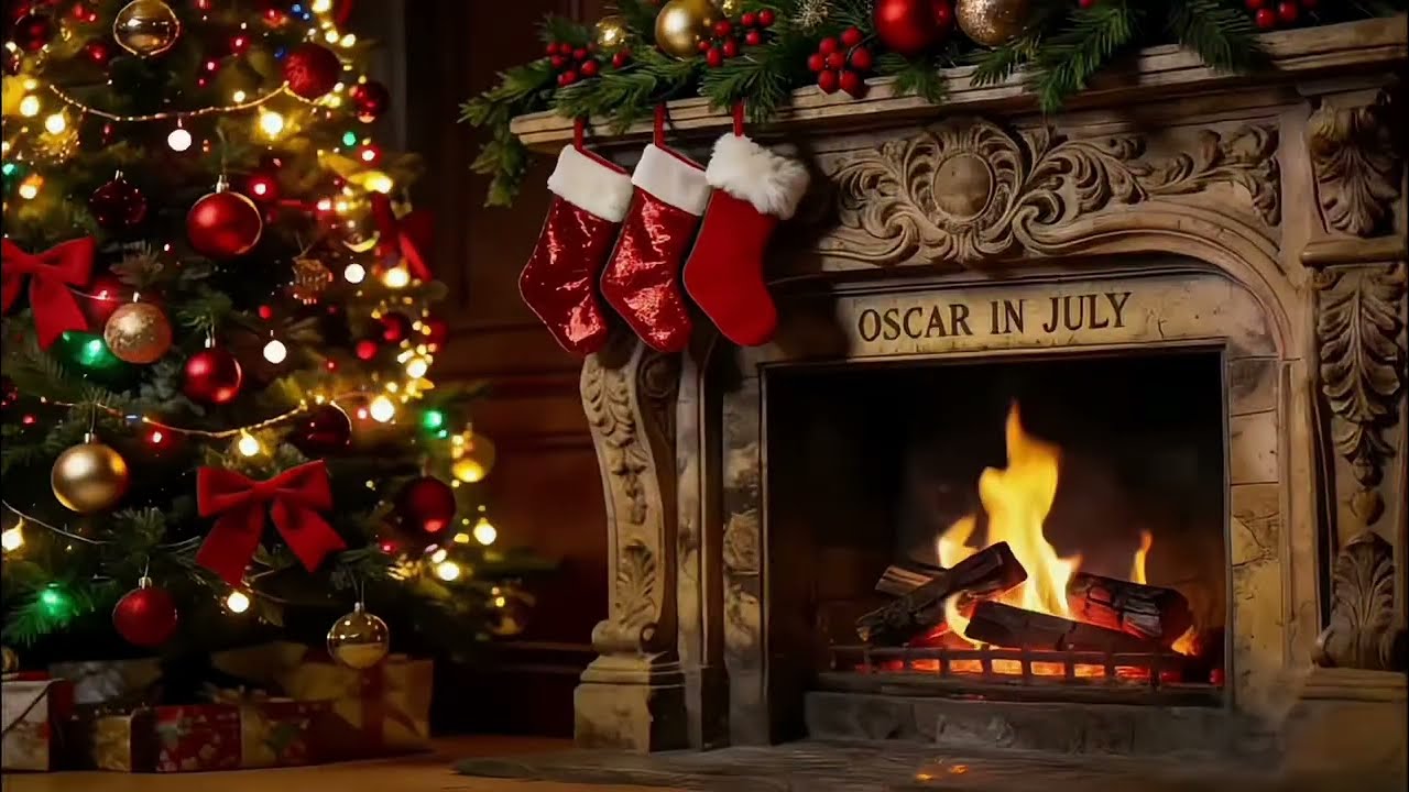 Christmas Cabin Snowfall (10H) — Cozy Fireplace White Noise for Deep Sleep, Calm Nights