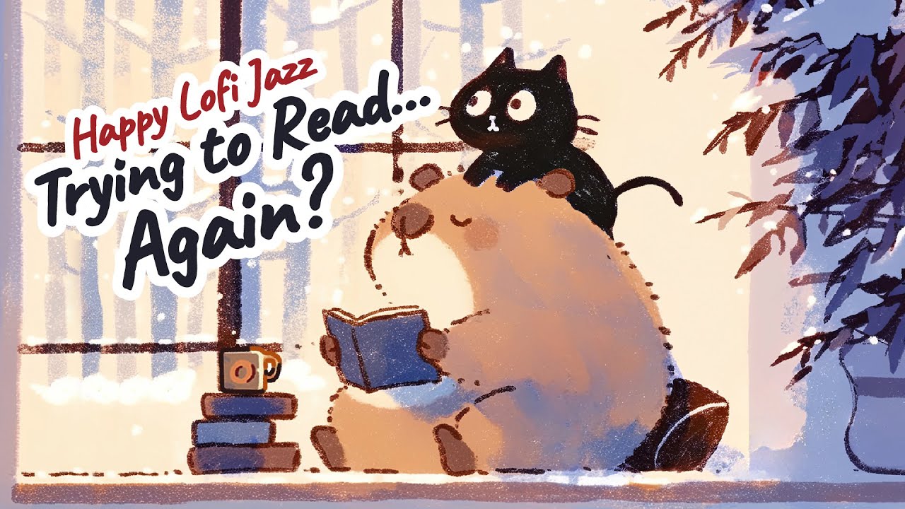 Trying to Read… Again? 😅 | Happy Lofi for a Cozy Snowy Day