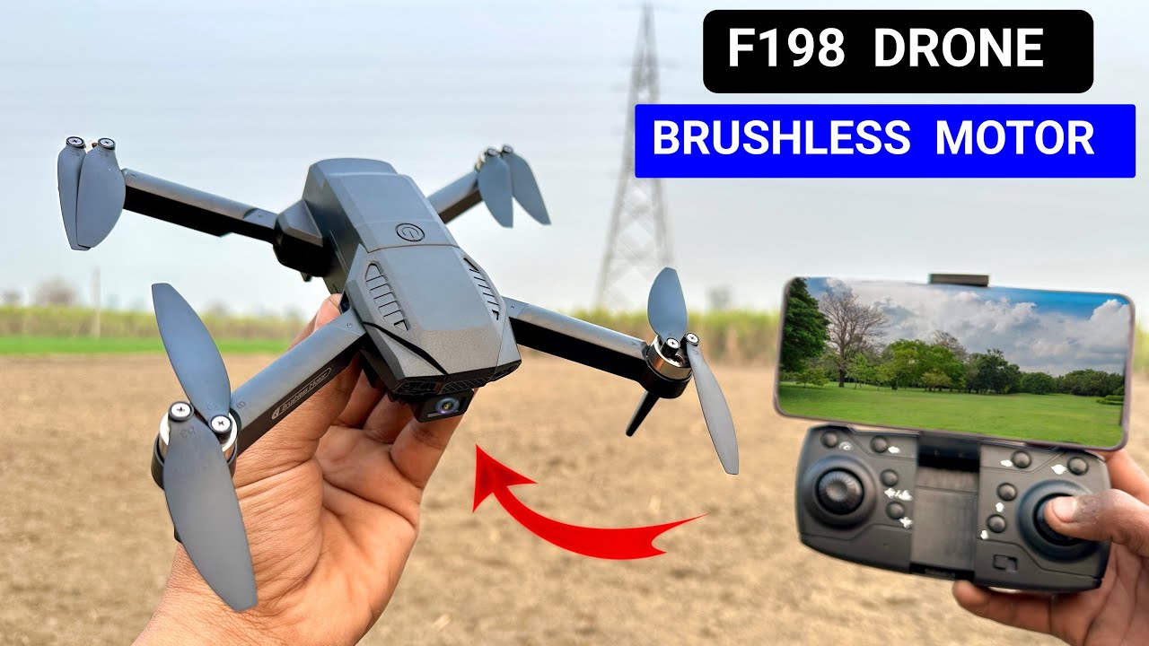 Brushless motor drone Unboxing || f198 drone unboxing and review