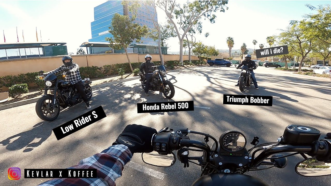 Confronting His Fears on the Highway and Lane Splitting | Triumph Bobber Rides with Harley Riders