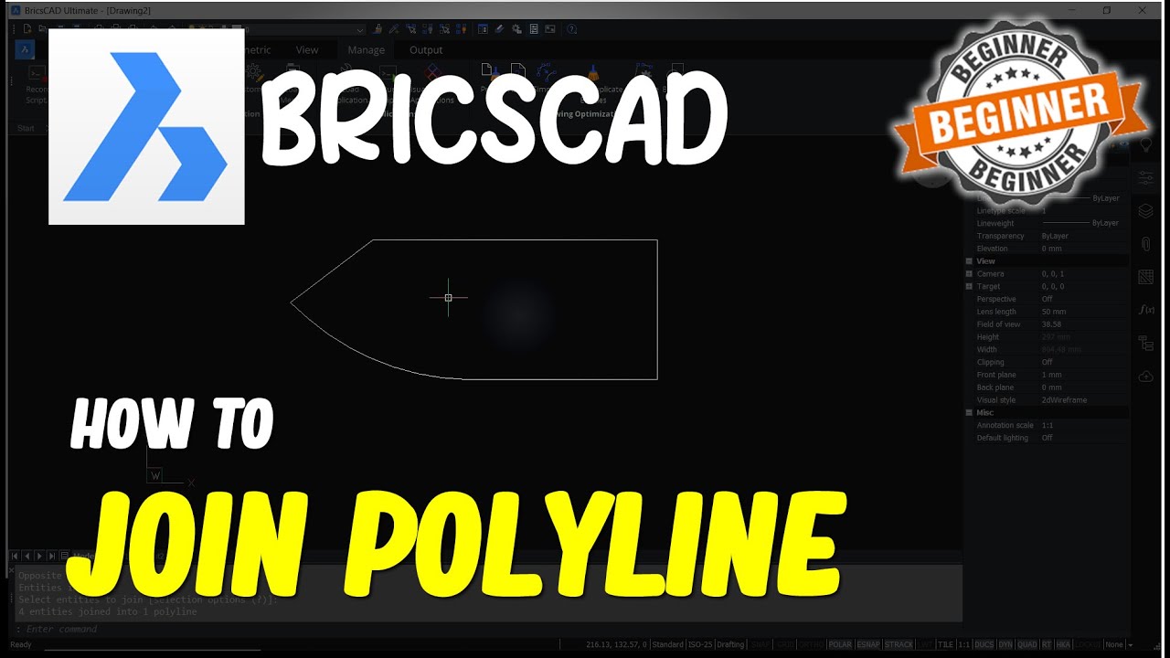 BricsCAD How To Join Polyline
