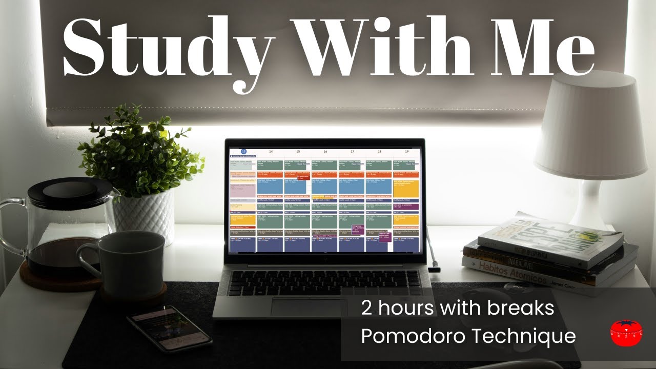 2 HOUR STUDY WITH ME 📚 | Rain sounds, breaks and pomodoro timer 🌧️⏰🍅