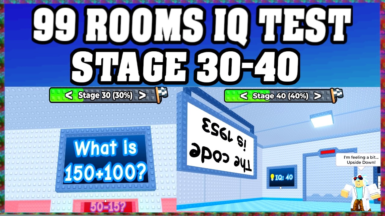 STAGE 30-40 in 99 ROOMS IQ TEST Roblox Walkthrough [Full Guide] 🧠